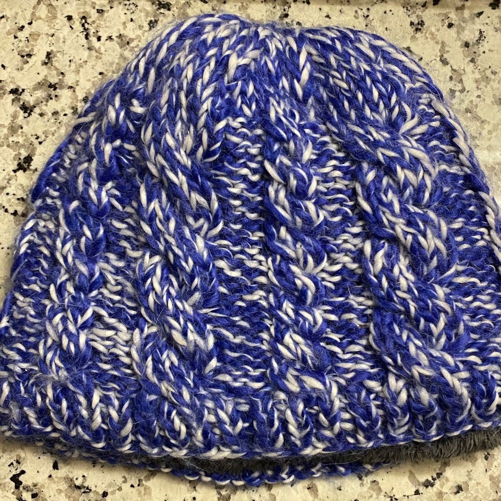 NorthFace Beanie Blue Knit Warm One Size